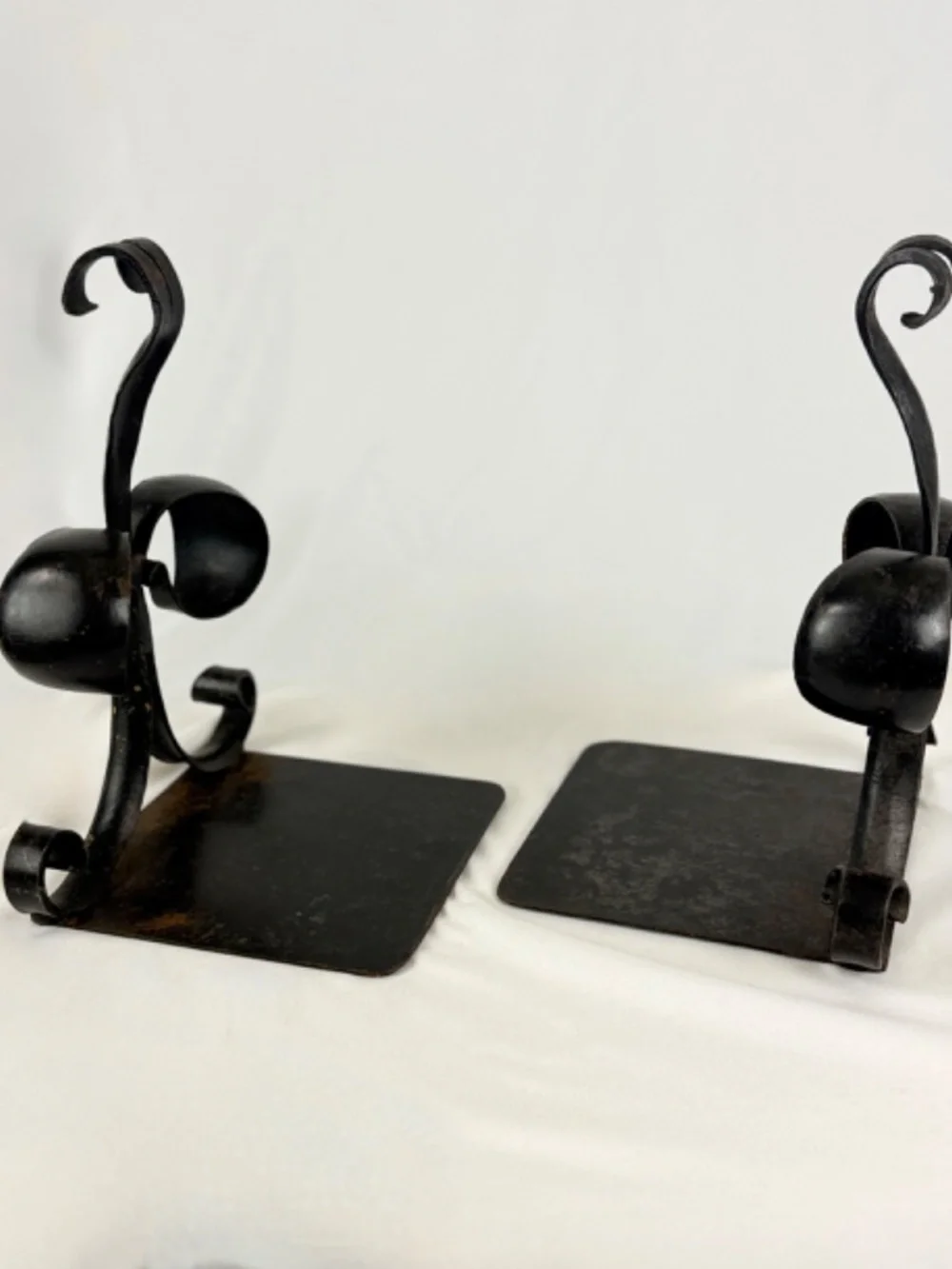 Antique Fleur De Lis Bookends for Large Volumes French Hand Forged Iron